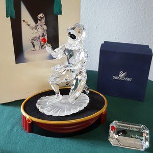 2001 Swarovski Harlequin Figurine with plaque & display